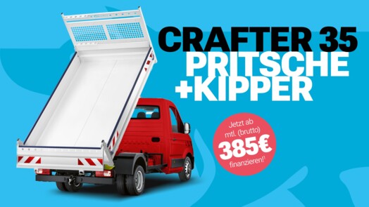 Volkswagen Nutzfahrzeuge Crafter 35 Pritsche inkl. Kipper Einzelkabine 2,0 l TDI EU6 EC SCR, 103 kW, Frontantrieb